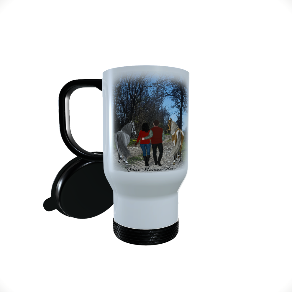 Horse Riding Travel Mug, Personalised Thermos Mug